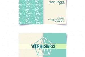 White and blue business card template