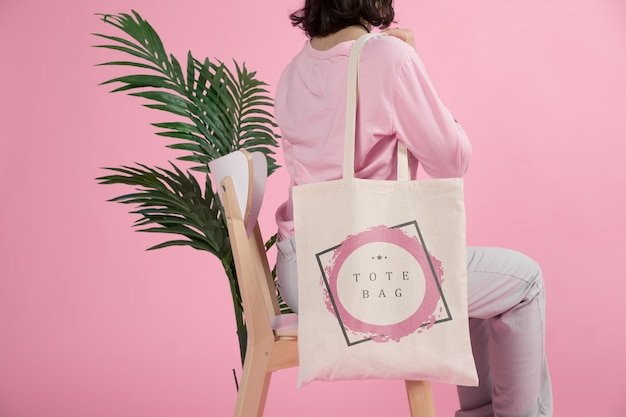 Woman with tote bag