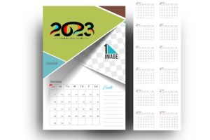 2023 calendar happy new year design vector illustration