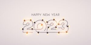 2023 happy new year with garland decor illustration