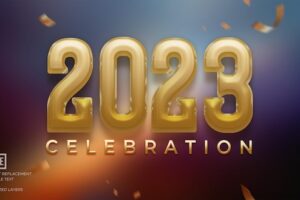 2023 text number editable 3d gold style text effect