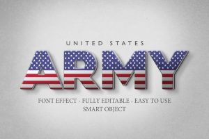 3d font effect america usa flag