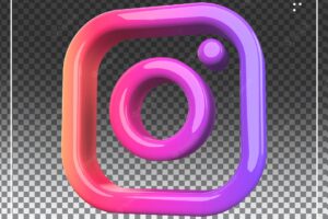 3d instagram icon social media
