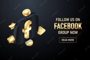 3d realistic isometric facebook gold icon with isolated social media chat emoji