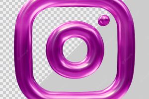 3d rendering of instagram icon social media concept