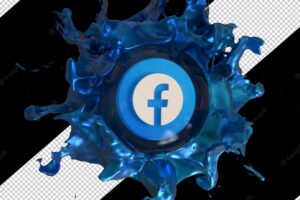 3d rendering in liquid facebook social media icon