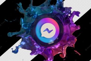 3d rendering in liquid messenger social media icon