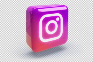 3d rounded square with glossy instagram logo