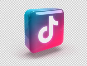 3d rounded square with glossy tiktok logo