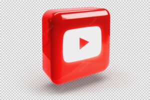 3d rounded square with glossy youtube logo