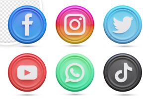 3d social media icons pack