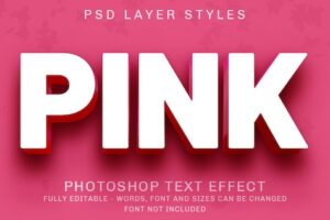 3d solid pink editable text style effect