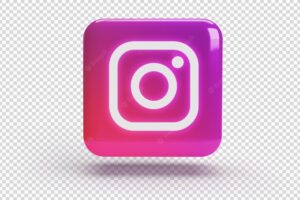 3d square with instagram logo