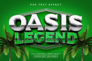 3d style oasis text effect