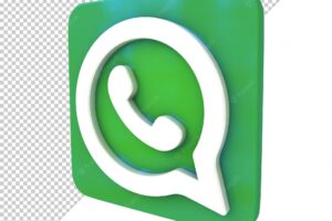 3d whatsapp logo in square shape for social media. high-quality whatsapp button illustration.