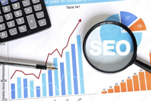 Business search loupe magnifier seo chart web