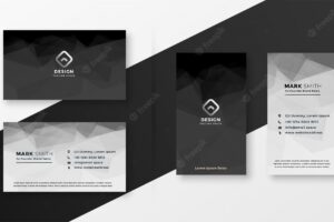 Abstract black and white business card template