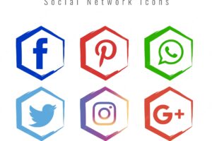 Abstract colorful social media icons set