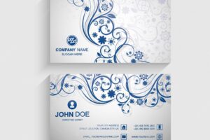 Abstract floral business card template