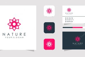 Abstract flower logo and business card.
