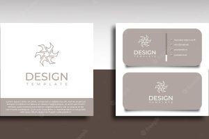 Abstract geometric logo with business card