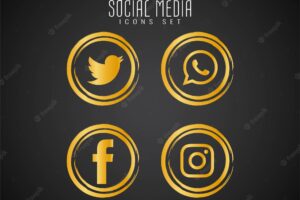 Abstract social media icons set