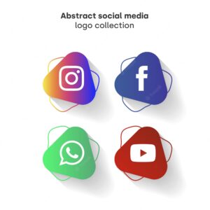 Abstract social media logo collection