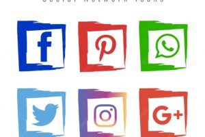 Abstract social network icons set