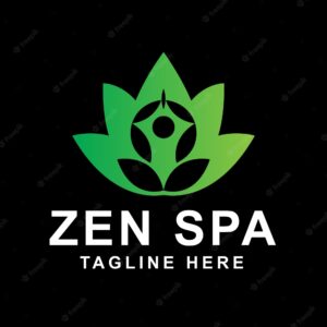 Abstract yoga human logo. thread person flower balance logotype. creative spa, zen spa logo.