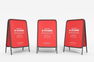 Advertising a stand poster  banner mockup