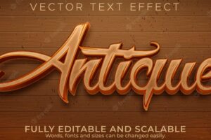 Antique old text effect, editable retro and ancient text style