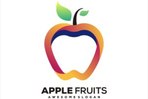 Apple fruit gradient logo