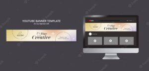 Art and craft youtube channel art template design