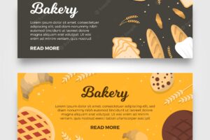 Bakery banners in flat style