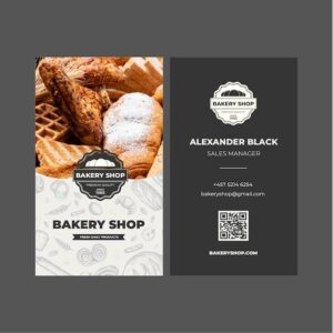 Bakery vertical business card template