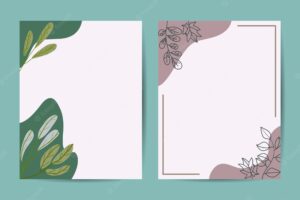 Banner on flower background wedding invitation modern card design save the date card templates set with greenery decorative floral and herbs element vintage botanical eps 10