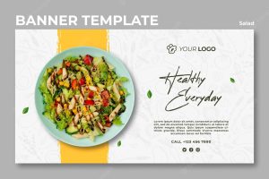 Banner template for healthy salad lunch