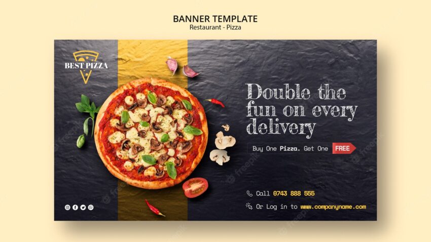 Banner template for pizza restaurant