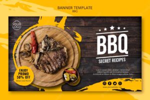 Banner template with bbq concept