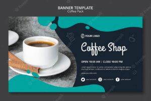 Banner template with coffee design