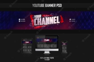Banner for youtube channel with fight concept
