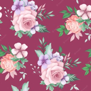 Beautiful hand drawing floral seamless pattern