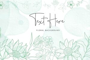 Beautiful hand drawing monoline floral background