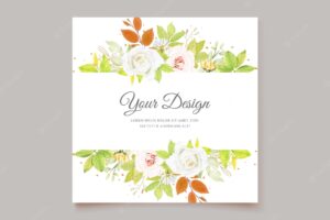 Beautiful hand watercolor roses card design
