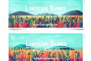 Beautiful landscape watercolor banners