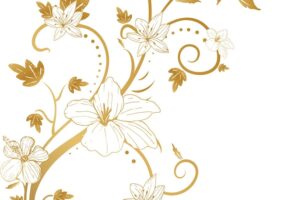Beautiful line art floral frame template