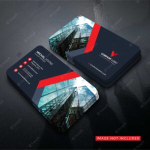 Beautiful modern red business card