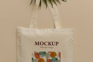 Beautiful tote bag design mockup
