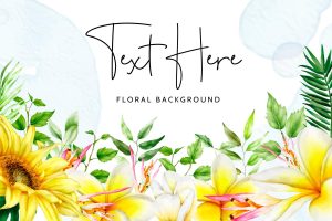 Beautiful watercolor summer floral background