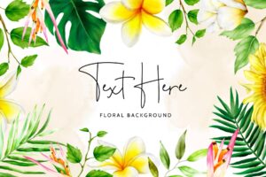 Beautiful watercolor summer floral background